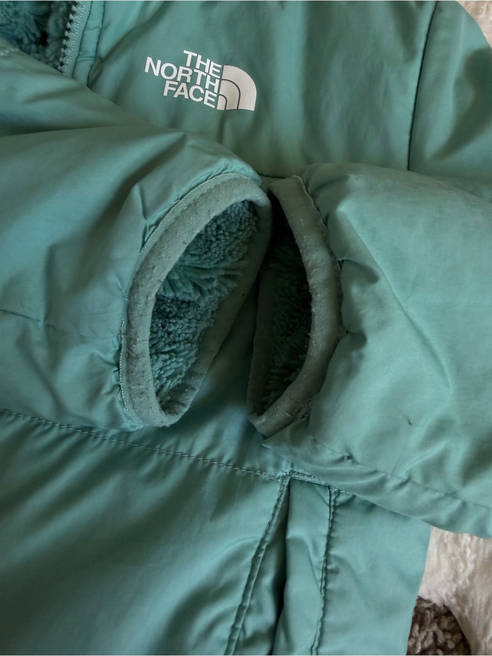 The North Face Reversible Girls' Shasta Winter Jacket | Teal | 7T - Picture 8 of 12